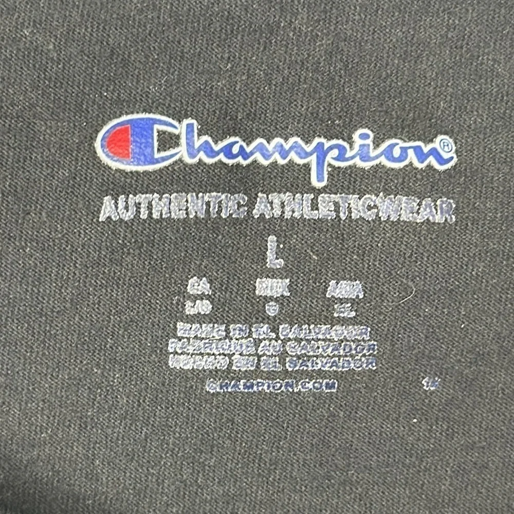 Champion Men's Fitted L Short Sleeve Crew Tee Shirt Black 100%‎ Cotton - Picture 6 of 11
